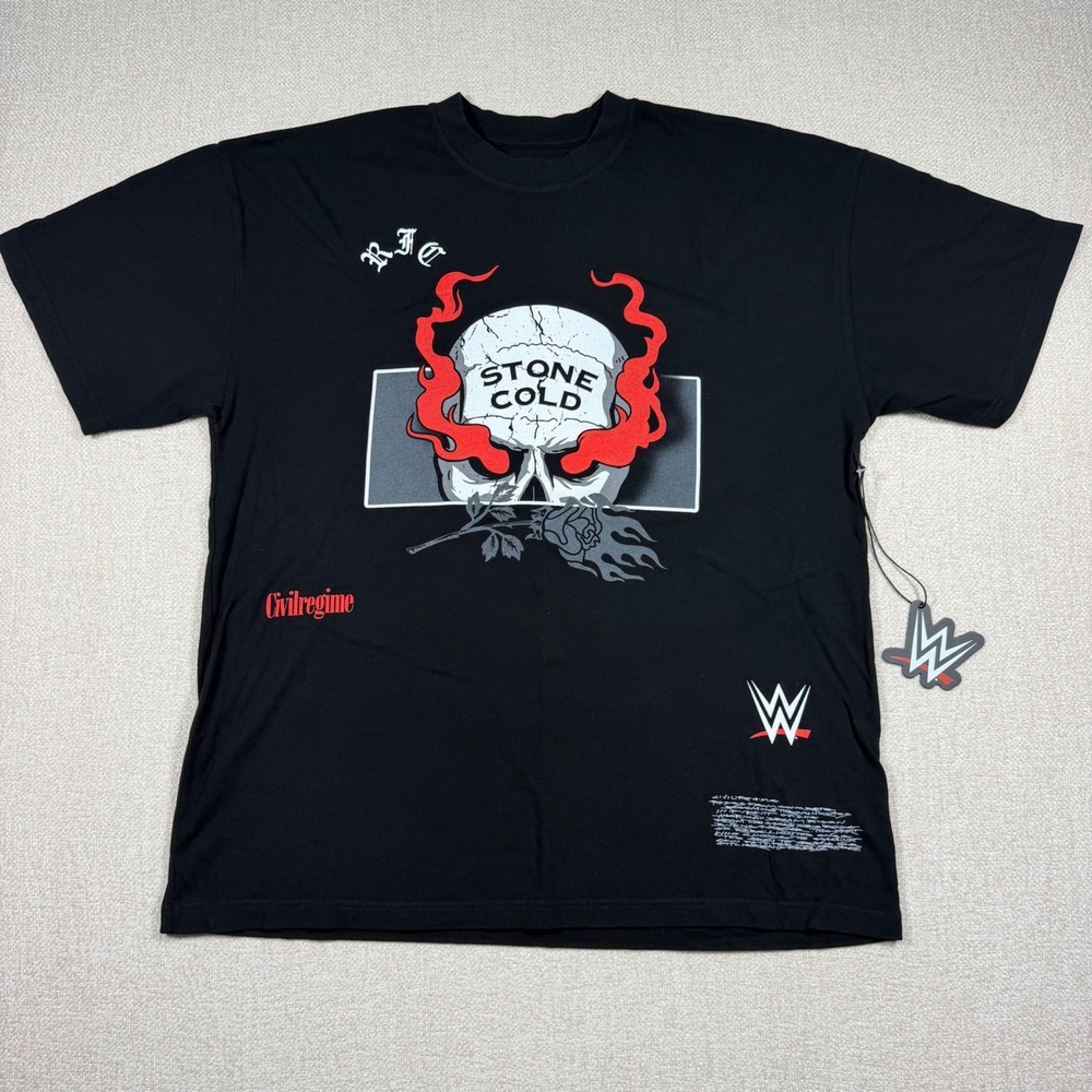 Civil Regime WWE Stone Cold Steve Austin No Trust Oversized Tee Black Medium NEW